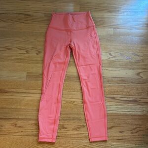 Orange/coral lululemon leggings. Size 4